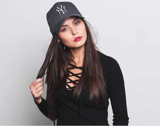 Kšiltovka New Era League Essential A Frame New York Yankees 9FORTY Grey Heather/Black Snapback