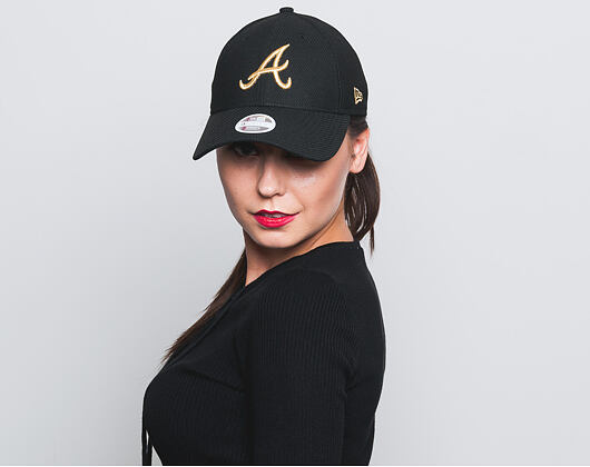 Dámská Kšiltovka New Era Sport Atlanta Braves 9FORTY Black/Gold Strapback