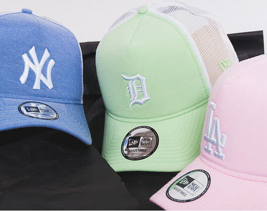 Kšiltovka New Era Oxford A Frame Trucker Los Angeles Dodgers 9FORTY Pink/White Snapback