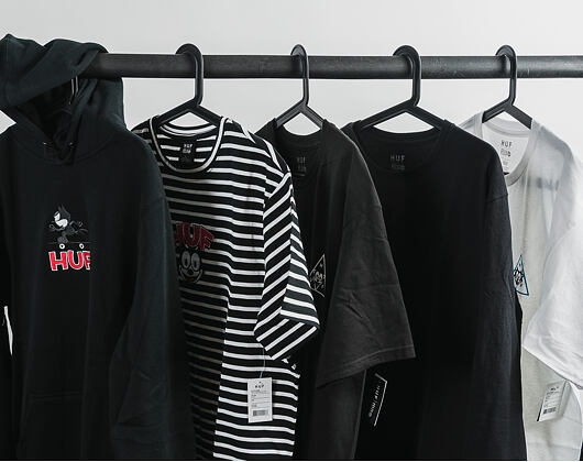 Mikina S Kapucí HUF Felix The Cat Hooded Sweatshirt Skate Black