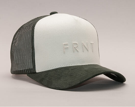 Kšiltovka UPFRONT Truth Canvas Baseball Trucker Cap Off White/ Army Green Snapback