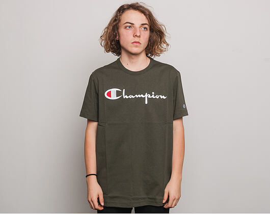 Triko Champion Crewneck T-Shirt Classic Logo Olive