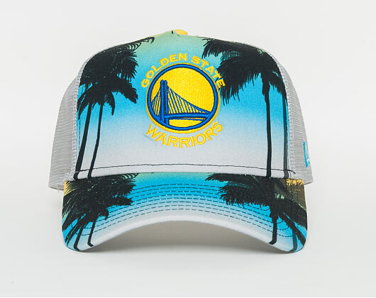 Kšiltovka New Era  Coastal Heat Trck Golden State Warriors 9FORTY A-FRAME TRUCKER  Sky Blue / Cyber 