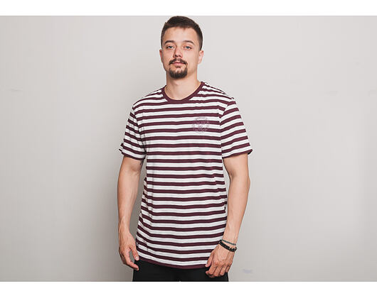 Triko New Era Ne College Pack Stripped Tee Maroon/White