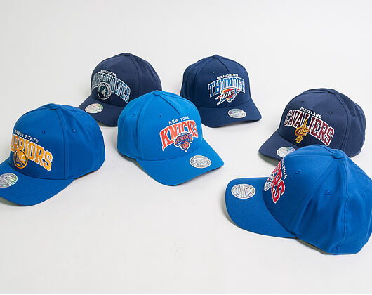 Kšiltovka Mitchell & Ness NBA Team Arch Pinch Panel 110 Philadelphia 76ers Blue Snapback
