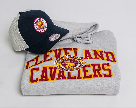 Mikina S Kapucí Mitchell & Ness Play Off Win Hoody Cleveland Cavaliers Grey
