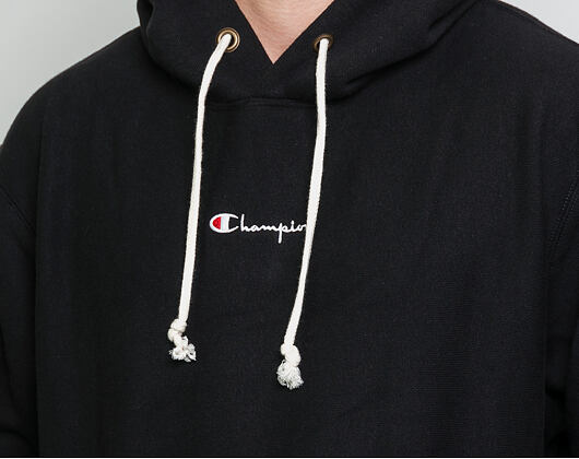 Mikina Champion Hooded Sweatshirt Oversized Mini Classic Logo Black