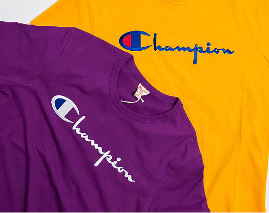 Triko Champion Crewneck T-Shirt Classic Logo Yellow