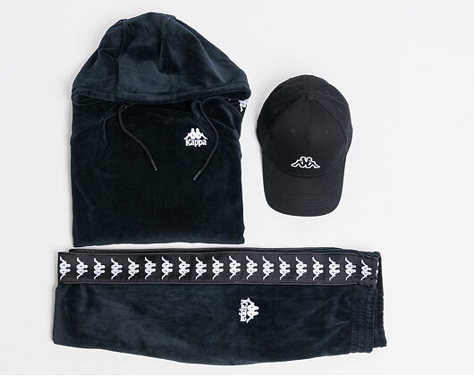 Dámská Velurová Mikina s Kapucí Kappa Authentic Asper Black/White