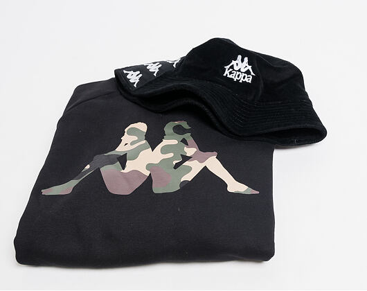 Mikina Kappa Authentic Oiano Crewneck Black/Millitary