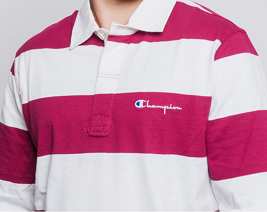 Triko Champion Long Sleeve Polo T-Shirt Red/White