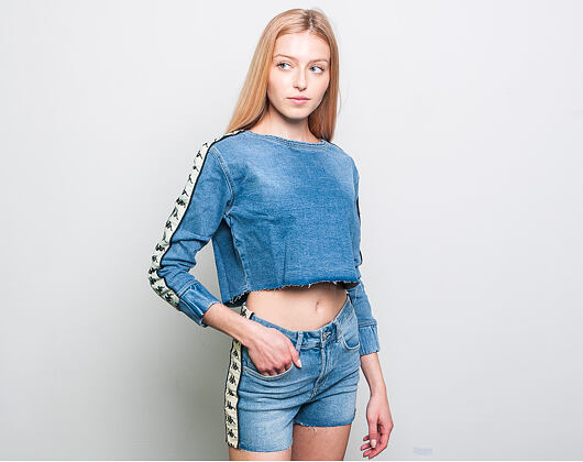 Dámský Crop Top Kappa Banda Bersy Blue/Light Cobalt/Light Beige