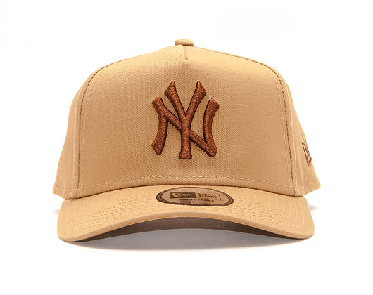 Kšiltovka New Era 9FORTY A-Frame New York Yankees League Essential Wheat/Brown Snapback