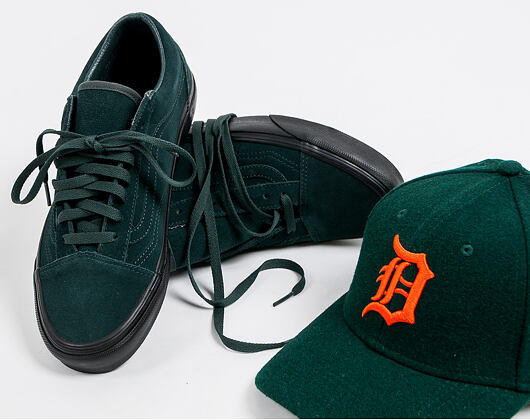 Kšiltovka New Era 9FORTY Detroit Tigers Winter Utility Melton Dark Green/Orange Clipback