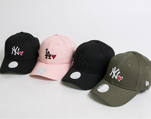 Dámská Kšiltovka New Era 9FORTY New York Yankees Heart Olive Strapback