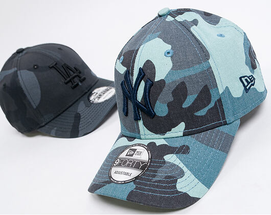 Kšiltovka New Era 9FORTY New York Yankees Camo Essential Light Navy Camo Strapback