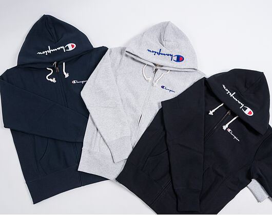 Mikina Champion Hooded Full Zip Classic Logo Navy