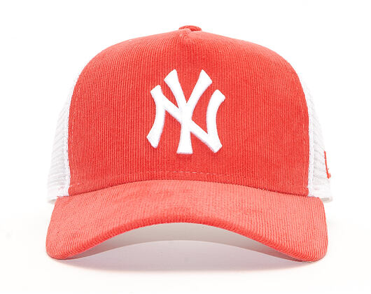 Kšiltovka New Era 9FORTY A-Frame Trucker New York Yankees Cord Brights Orange/White Snapback