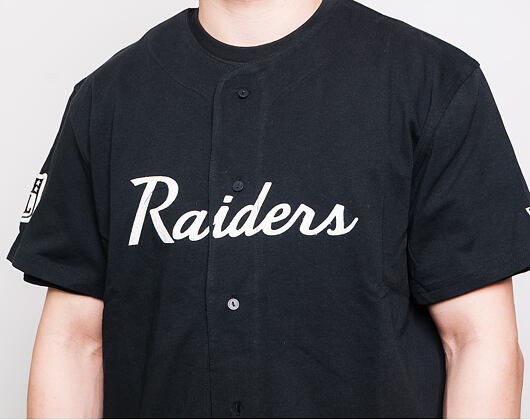 Triko New Era Oakland Raiders Script Button Up Black