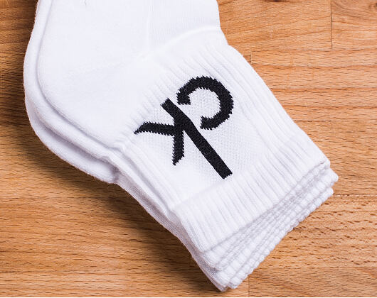 Ponožky Calvin Klein Logo Quarter White 3 Pack ECA344-10