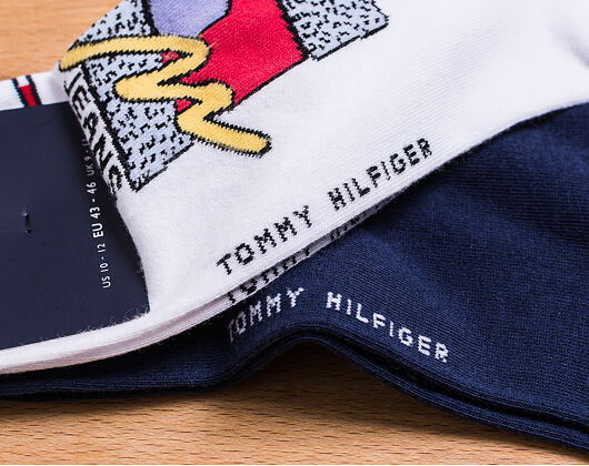 Ponožky Tommy Hilfiger Tommy Jeans Old Skool Logo 2 Pack White 391005001 300