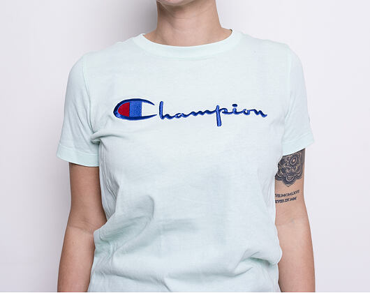 Dámské Prodloužené Triko Champion Crewneck T-Shirt Mint 111237 GS048 HDE