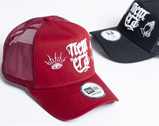 Kšiltovka New Era 9FORTY A-Frame Trucker Script Red/White