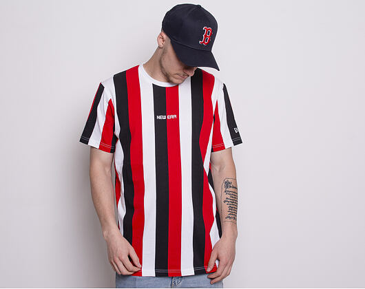 Triko New Era Contemporary Stripe Black/White/Scarlet