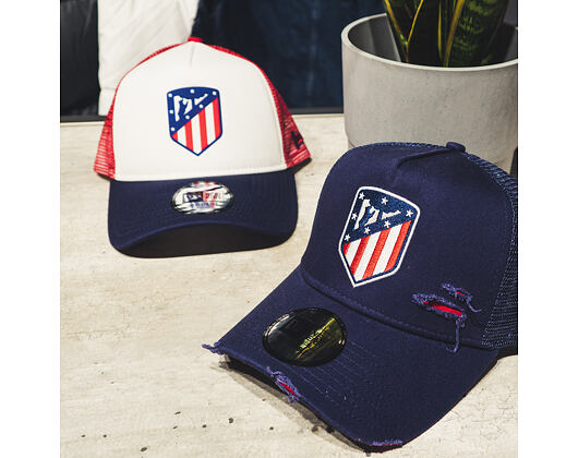 Kšiltovka New Era 9FORTY A-Frame Trucker Athletico Madrid Distressed Navy