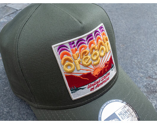 Kšiltovka New Era 9FORTY A-Frame Patch New Olive