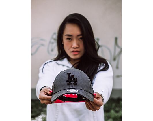 Dámská Kšiltovka New Era League Essential Los Angeles Dodgers 9FORTY Grey Heather/Black Strapback
