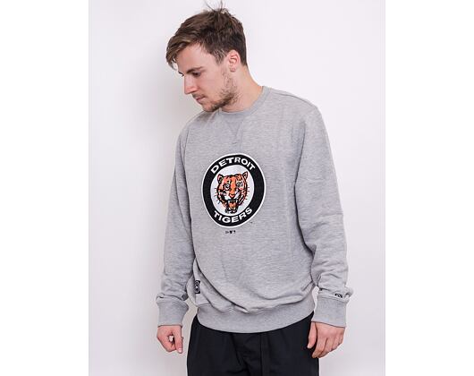 Mikina New Era MLB Cooperstown Crew Fleece Detroit Tigers Heather Gray