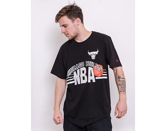 Triko New Era NBA Throw Back Tee Chicago Bulls Black