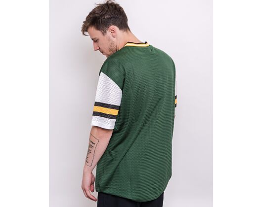 Triko New Era NFL Stripe Sleeve Oversized Tee Green Bay Packers Cilantro Green