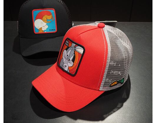 Kšiltovka Capslab - Trucker Looney Tunes - Bugs Bunny - Red / Grey