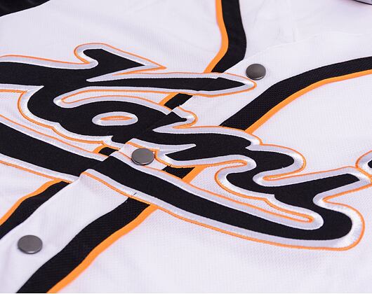 Dres Karl Kani Varsity Block Baseball Shirt White/Black/Orange - 6035404