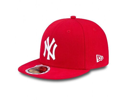 Dětská kšiltovka NEW ERA 59FIFTY Kids MLB League Basic New York Yankees Fitted Scarlet / White