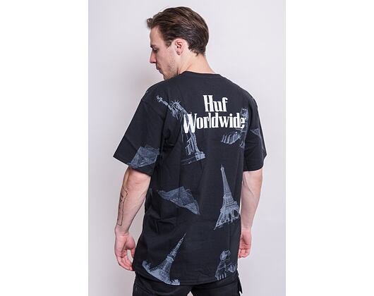 Triko HUF Landmarks T-Shirt Black