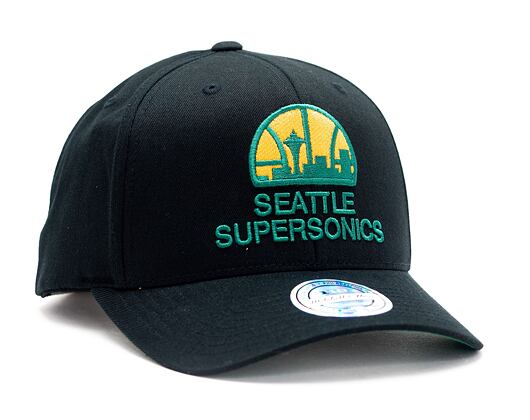 Kšiltovka Mitchell & Ness Seattle Supersonics 537 Team Logo High Crown Black