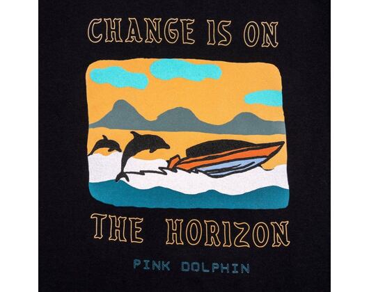 Triko Pink Dolphin Change Is On The Horizon Tee OH12011CHBL Black