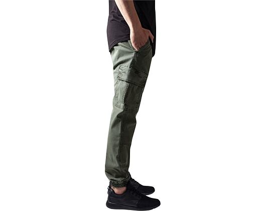 Kalhoty Urban Classic TB1435 Washed Cargo Twill Jogging Pants Olive