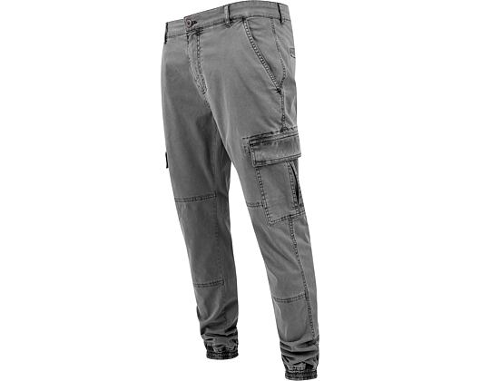 Kalhoty Urban Classic TB1435 Washed Cargo Twill Jogging Pants Grey