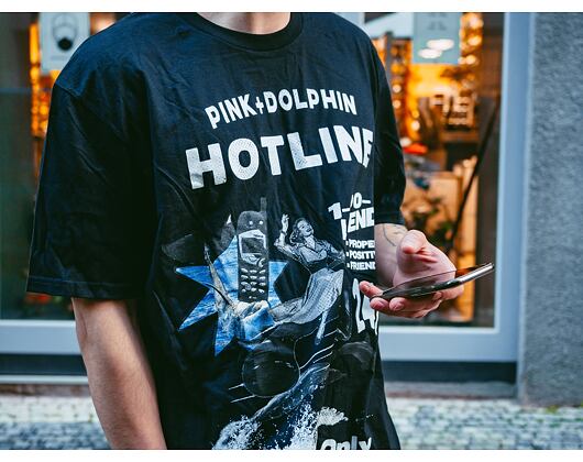 Triko Pink Dolphin Hotline Tee OH12011HLBL Black