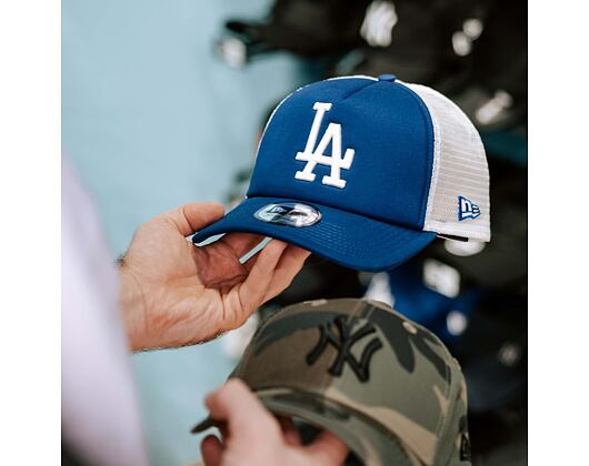 Kšiltovka New Era - MLB Clean 9FORTY Trucker - LA Dodgers - Light Royal / White