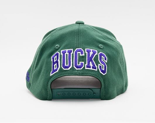 Kšiltovka Mitchell & Ness Milwaukee Bucks Solid Redline Dropback Dark Green