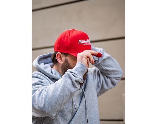 Kšiltovka Mitchell & Ness Pinscript Redline Snapback Branded Scarlet / White