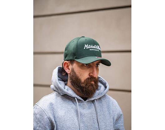 Kšiltovka Mitchell & Ness - Branded Pinscript Classic Red - Dark Green