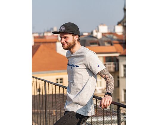 Triko Champion Crewneck T-Shirt Classic Logo Grey 210972