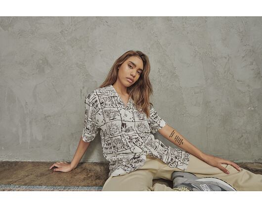 Košile HUF 4/20 Day In The Life Woven Top Natural