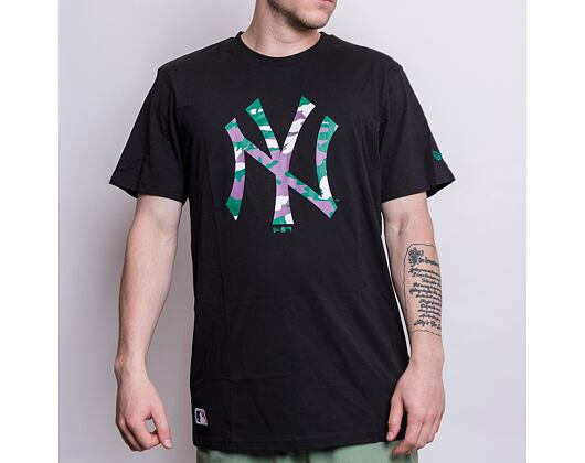 Triko New Era MLB Camo Pack Infill New York Yankees Black / Green Camo